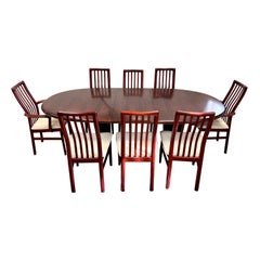 Ansager Mobler Danish Modern Rosewood Dining Set, Table&8 Chairs Schou Andersens