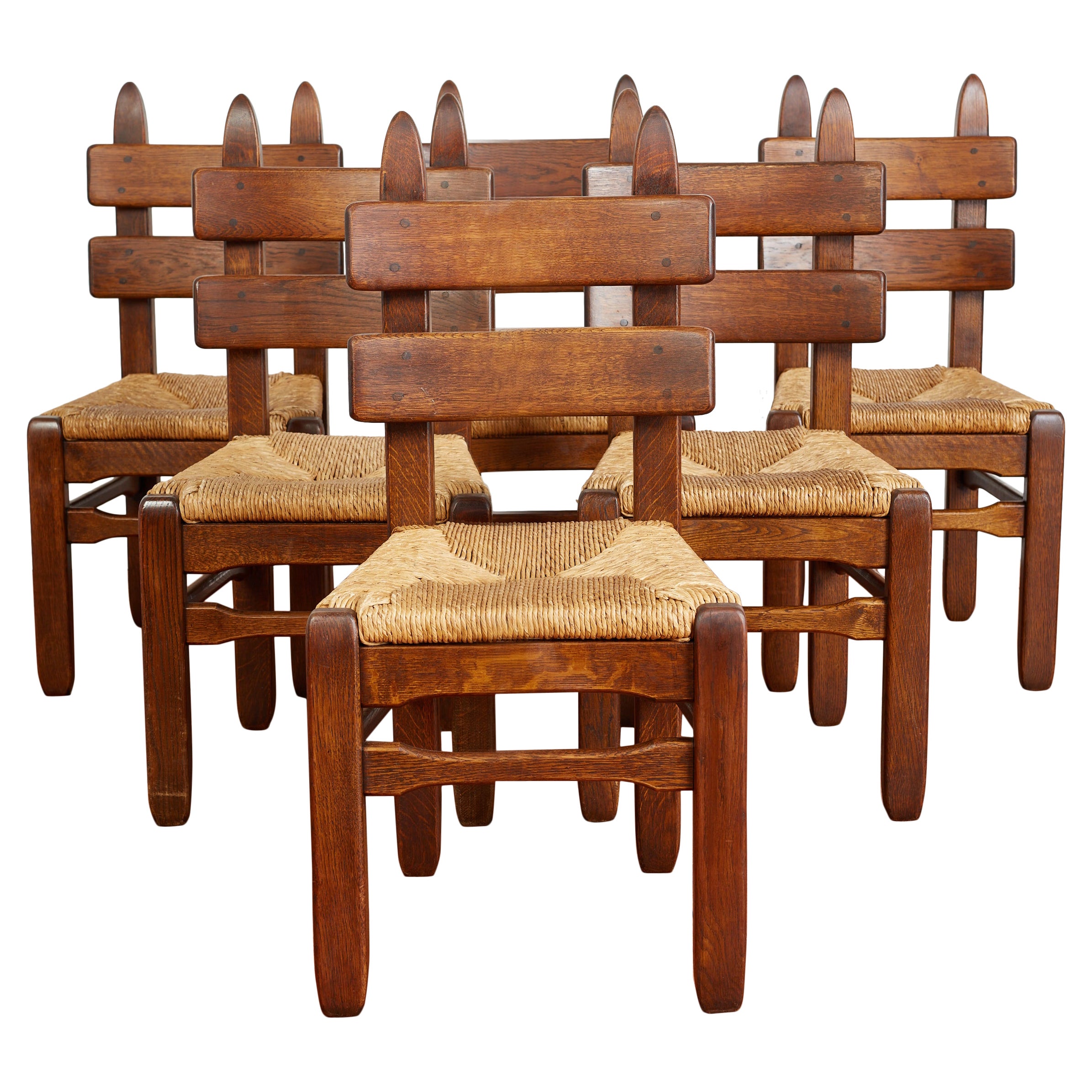 Chaises de salle à manger Charles Dudouyt - Lot de 6 