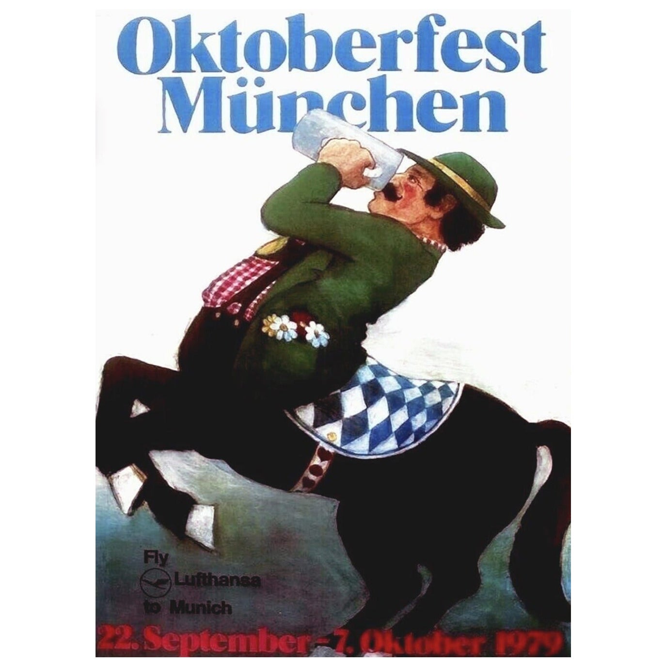 1979 Oktoberfest Munchen 1979 - Lufthansa Original Vintage Poster For Sale