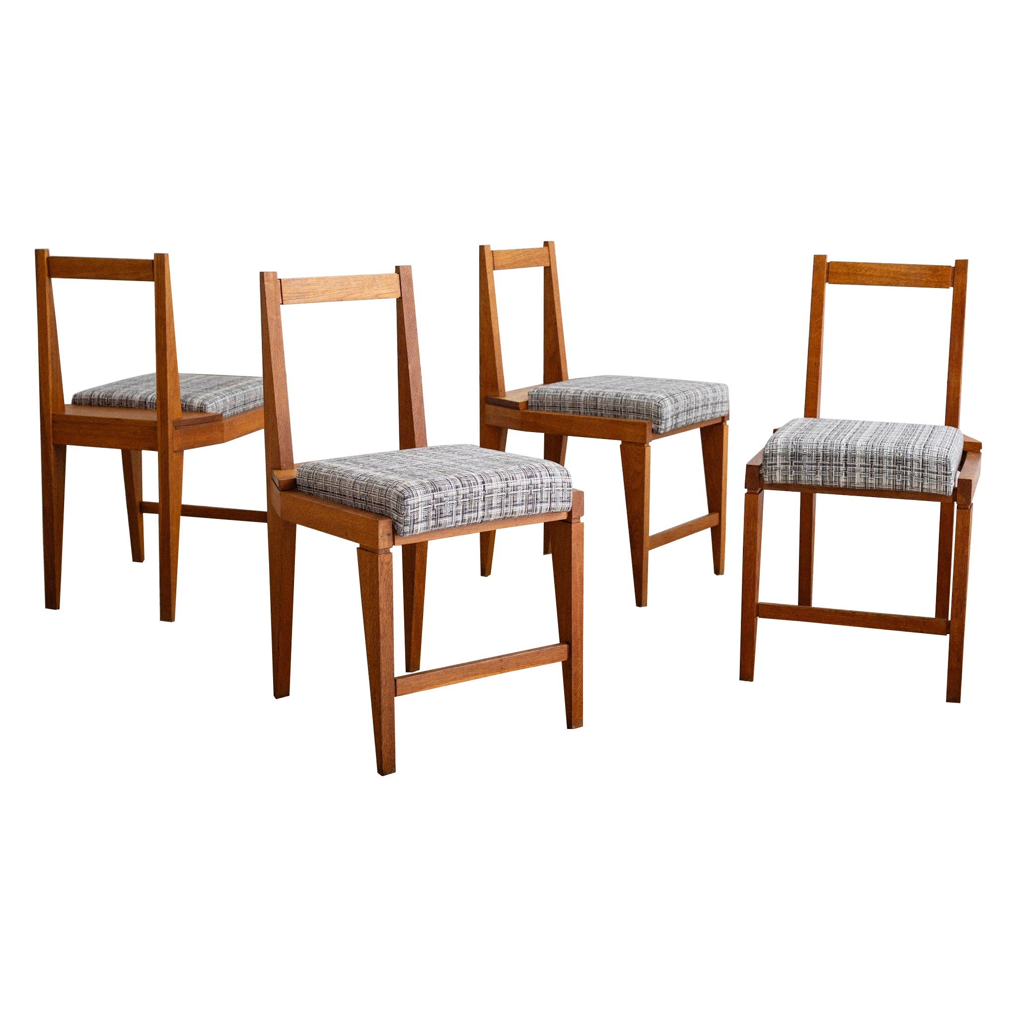 Italian Solid Wood Dining Chairs - a Set of 4 For Sale