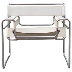 Gavina Wassily Chair B3 Used Leather White by Marcel Breuer 1 of 2