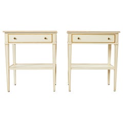 Pair of Modern Julia Gray New York Painted Nightstands