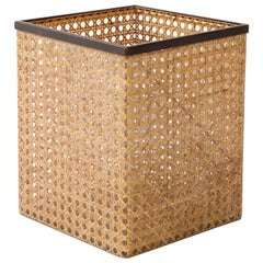 Christian Dior Home Lucite, Bronze, and Cane Bin, 1970