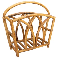 Mid-Century French Bamboo Magazine Rack