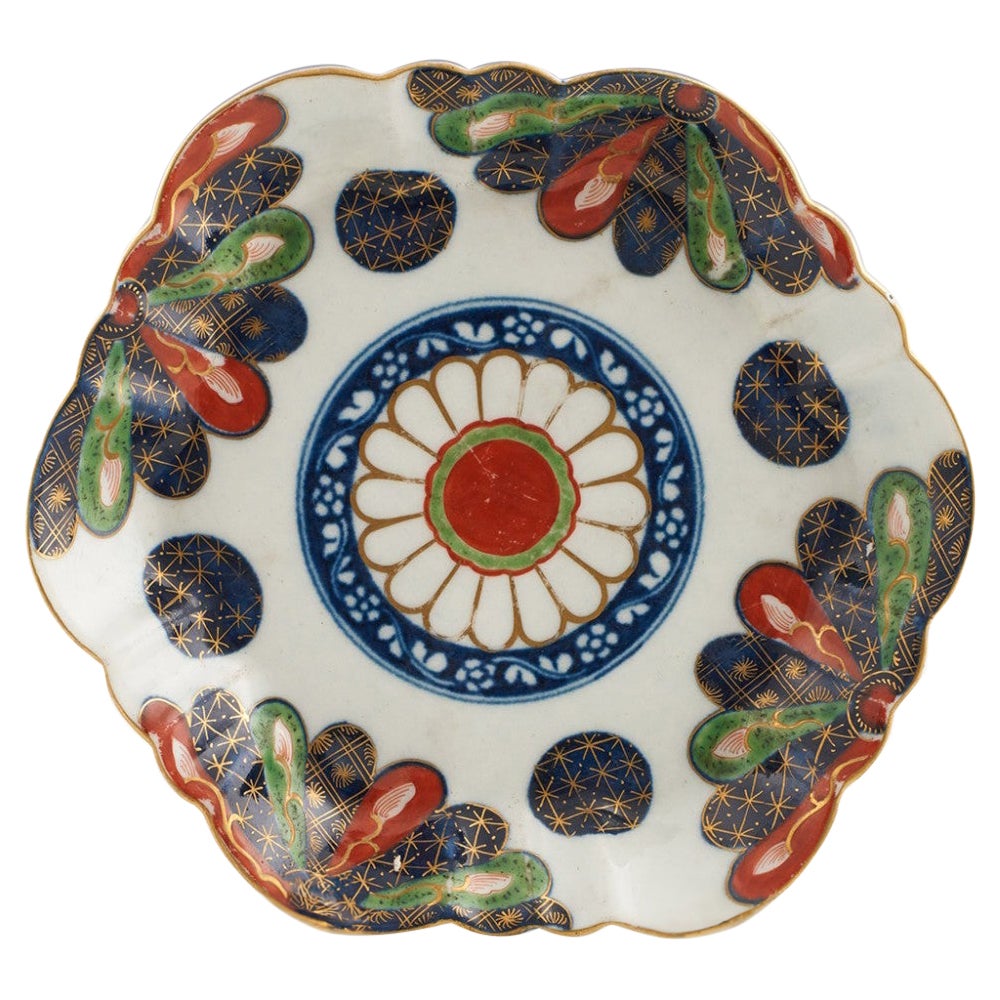 First Period Worcester Japan Fan Pattern Teapot Stand c1770 For Sale