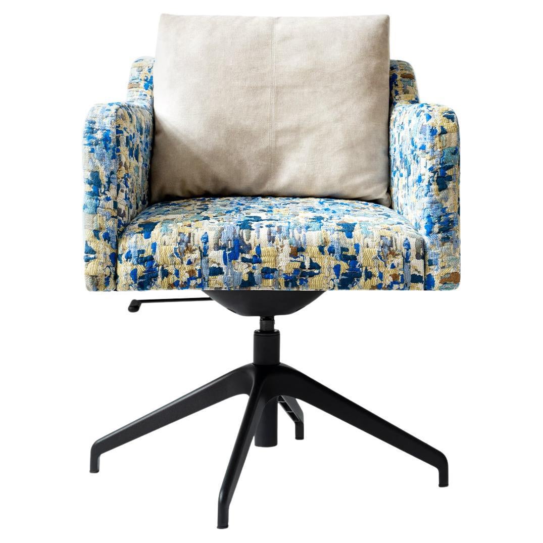 Papillonne Blue Kenzo Swivel Black Office Chair *LEAD TIME 4 WEEKS* For Sale