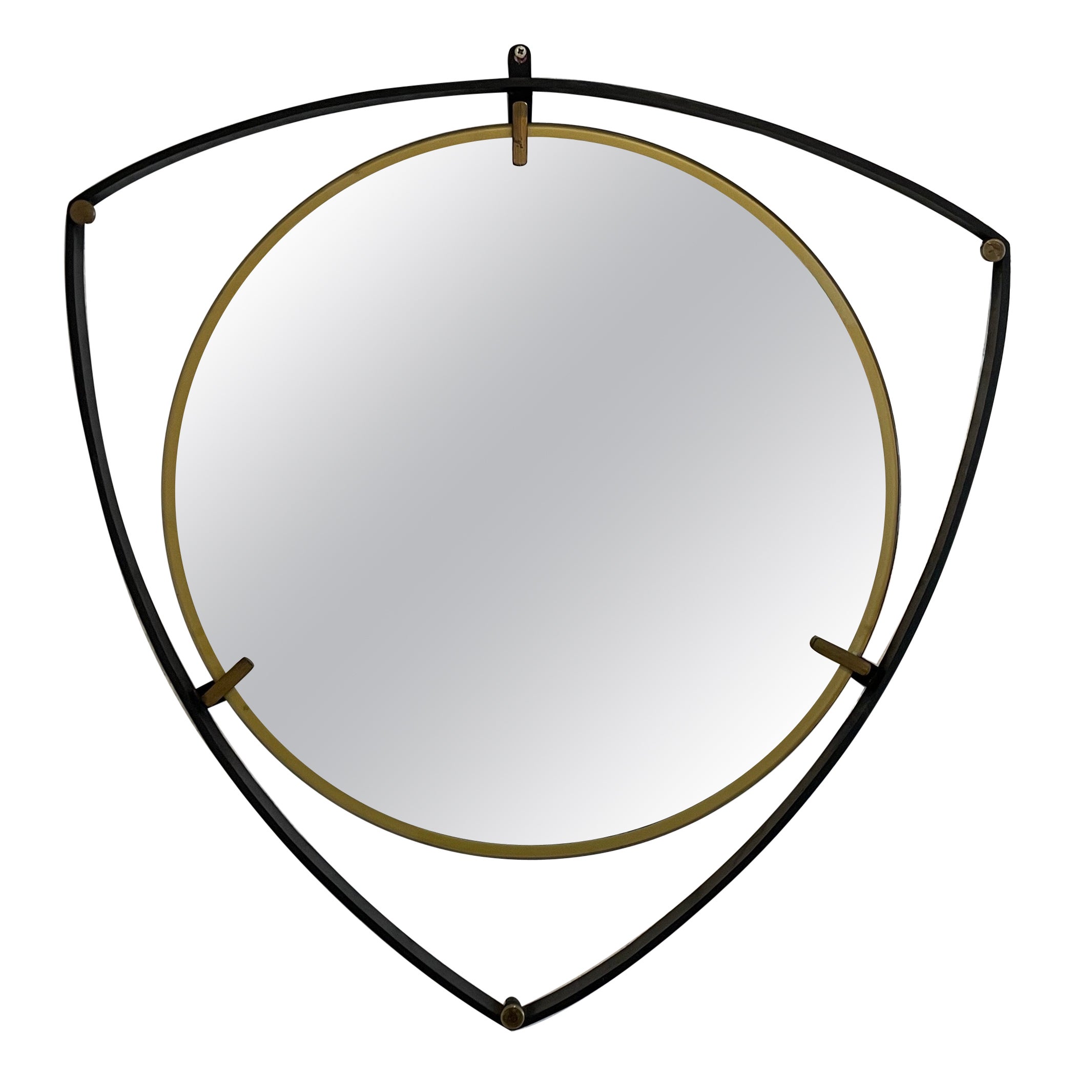Italian Shield Wall Mirror For Sale
