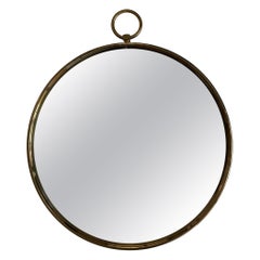 1960s Circular Brass Wall Mirror