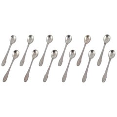 Georg Jensen Beaded. Set of twelve coffee spoons in sterling silver.