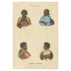 Antique Print of Natives from Ethiopia 