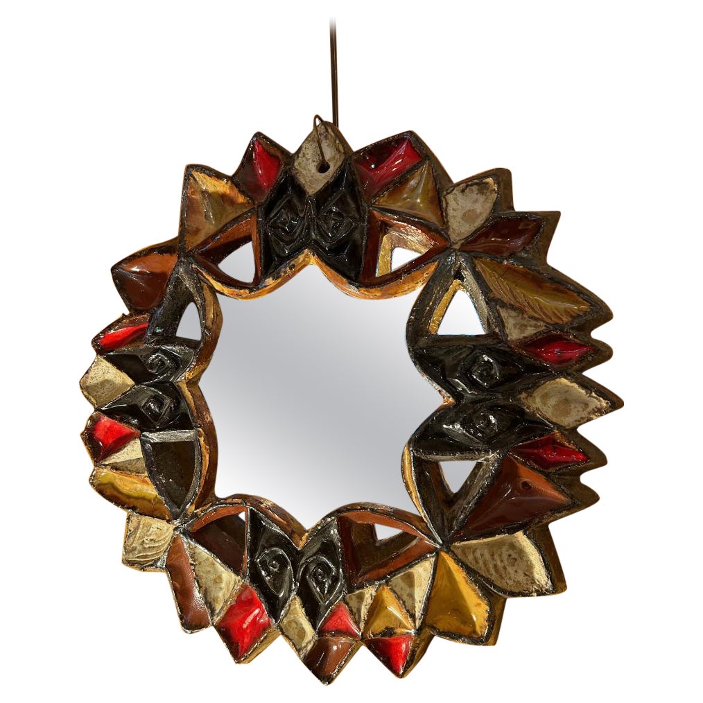Big ceramic mirror by Roland Zobel