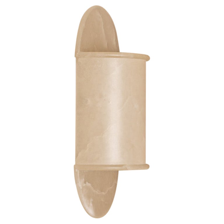 Pilolo White Alabaster Wall Sconce by Simone & Marcel For Sale