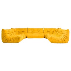  Ligne Roset by Michel Ducaroy Canapés modulables en Alcantara jaune Togo, lot de 5