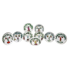 Piero Fornasetti Ceramic Arcimboldesca-Motif Vegetable Face Plates