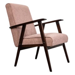 Mid-Century pink boucle armchair 1960's