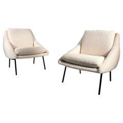 Retro Pair Of Armchairs  by Joseph Andre Motte