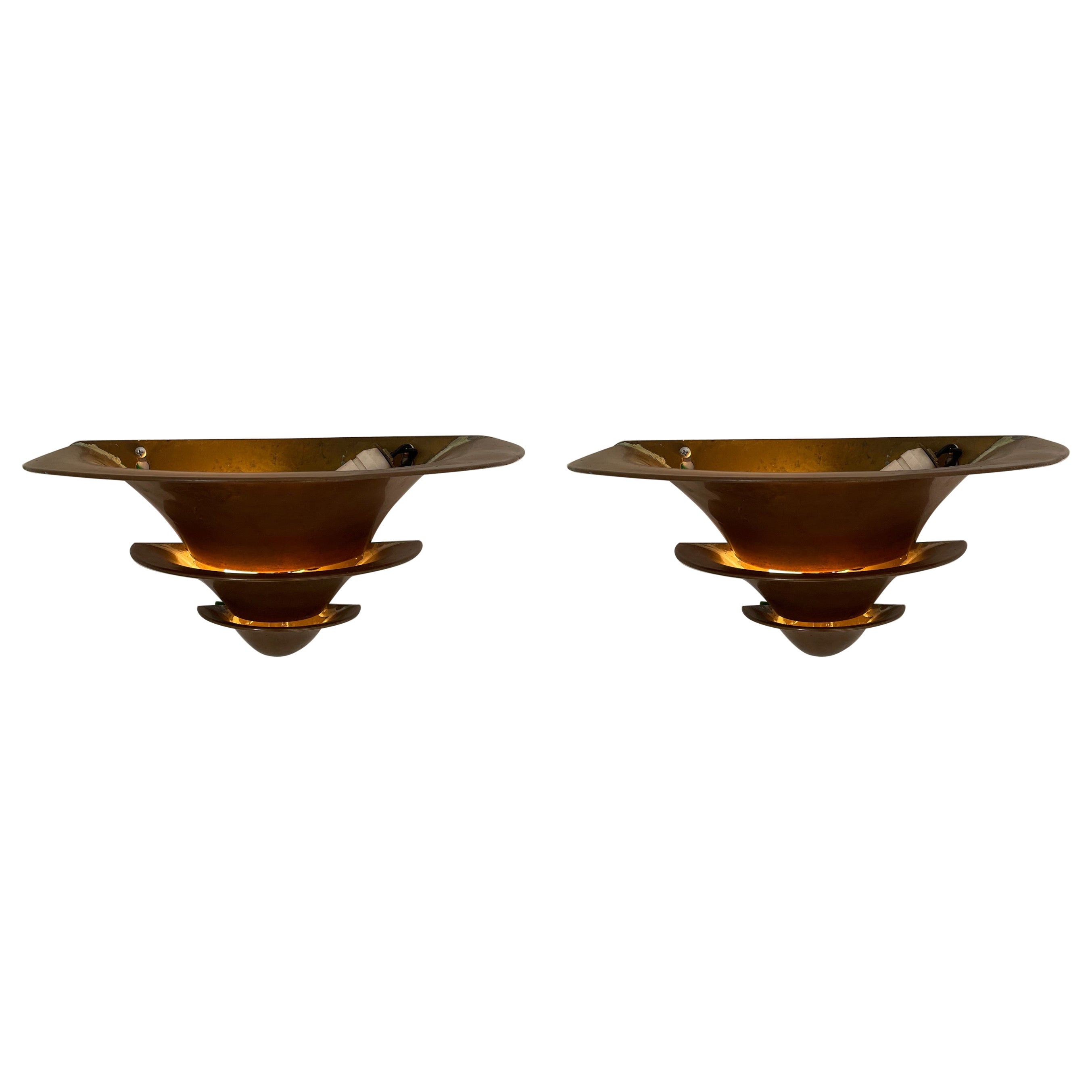 Copper Wall Lights by Louis Poulson For Sale