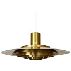 27.5" Brass Pendant by Preben Fabricius & Jørgen Kastholm for Nordisk Solar