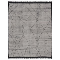 Moderner handgeknüpfter marokkanischer Stammeskunst-Teppich aus Wolle mit All-Over-Design