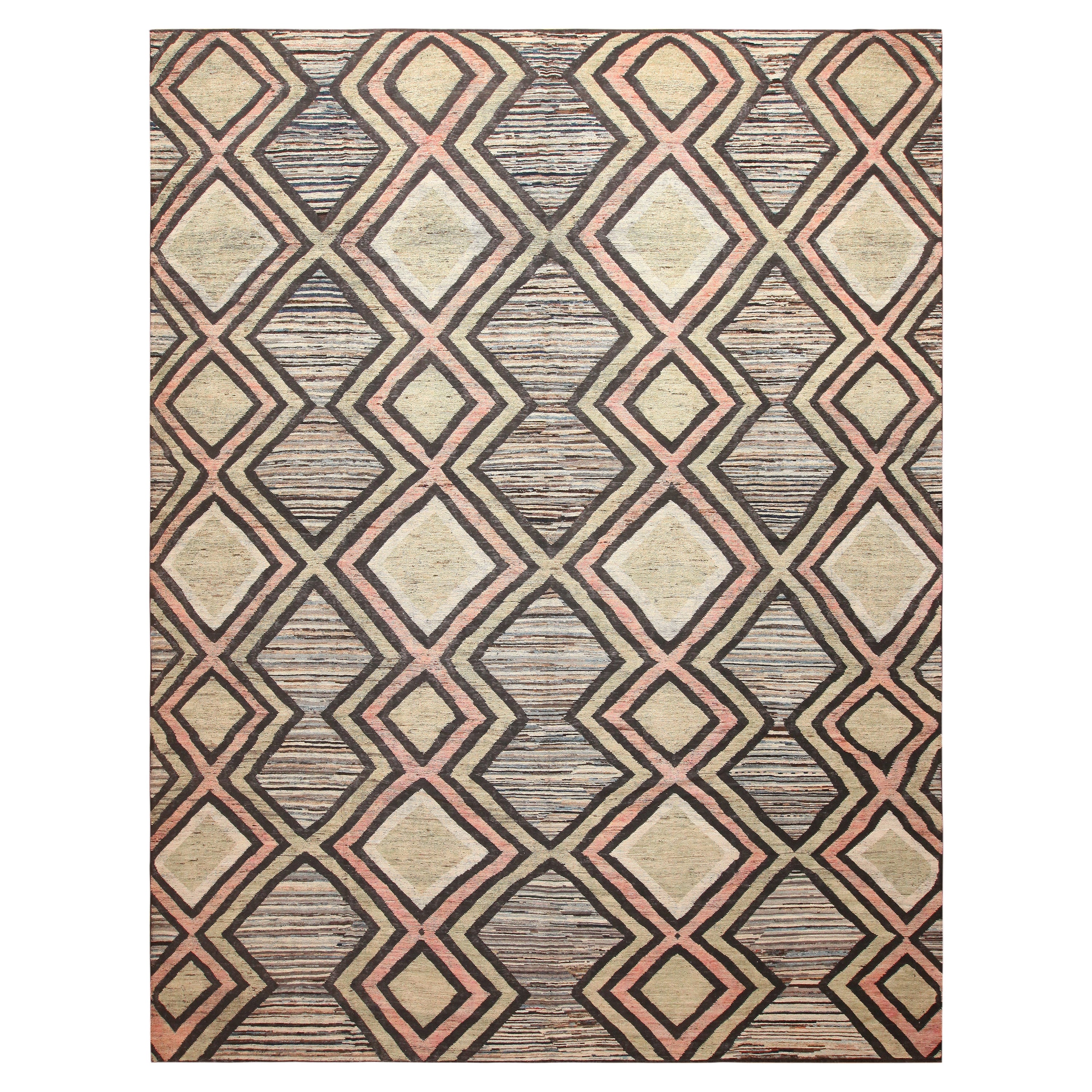 Nazmiyal Collection Modern Central Asian Area Rug. 13 ft x 16 ft 11 in For Sale