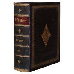 Used 19th Century English Leather Bound and Gilt Holy Bible by John Brown Dated 1864