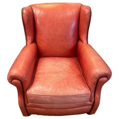 Amazing 20Thc Salmon Leather Club Chair