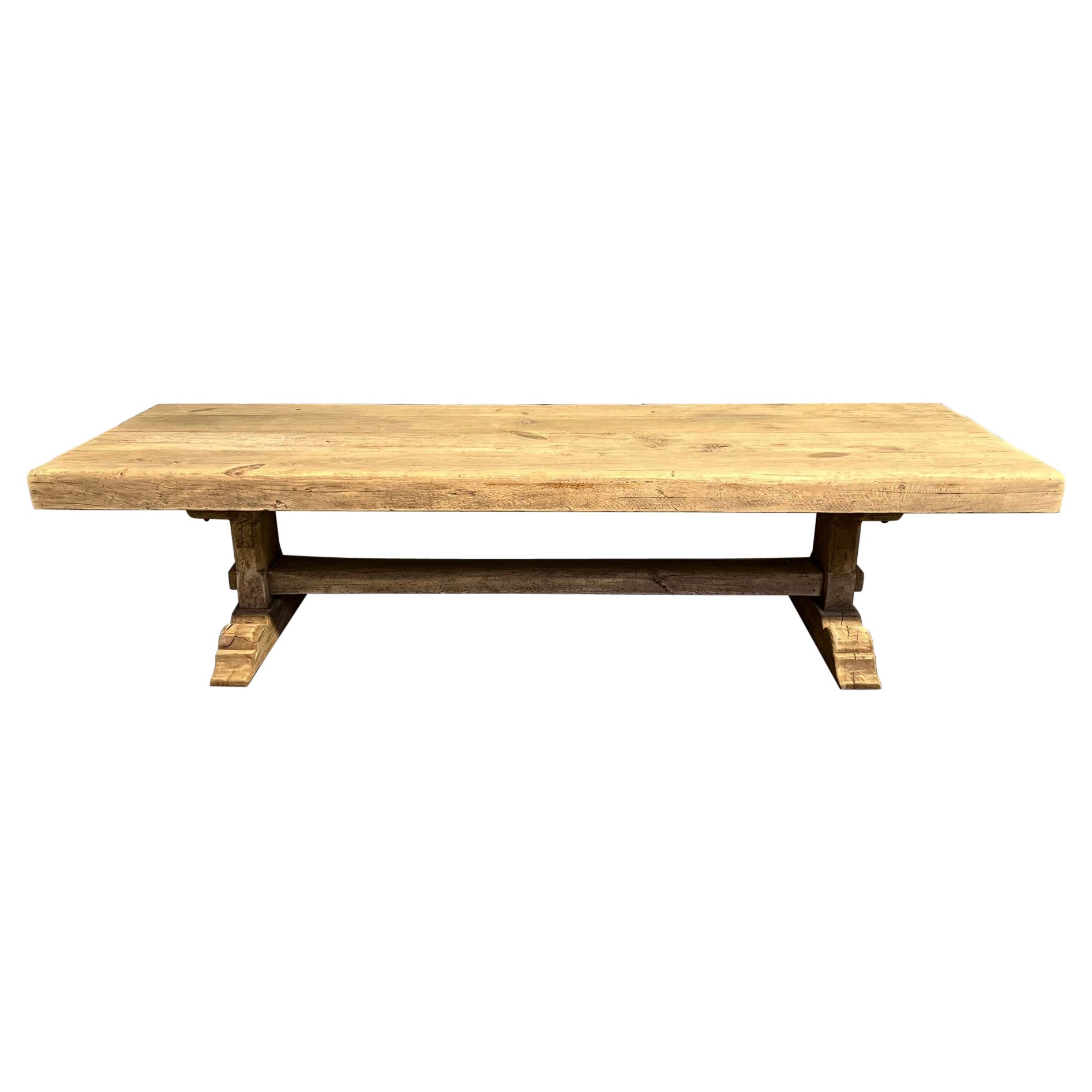 Magnificent Huge 3.5 Meter Bleached Oak Farmhouse Dining Table  For Sale