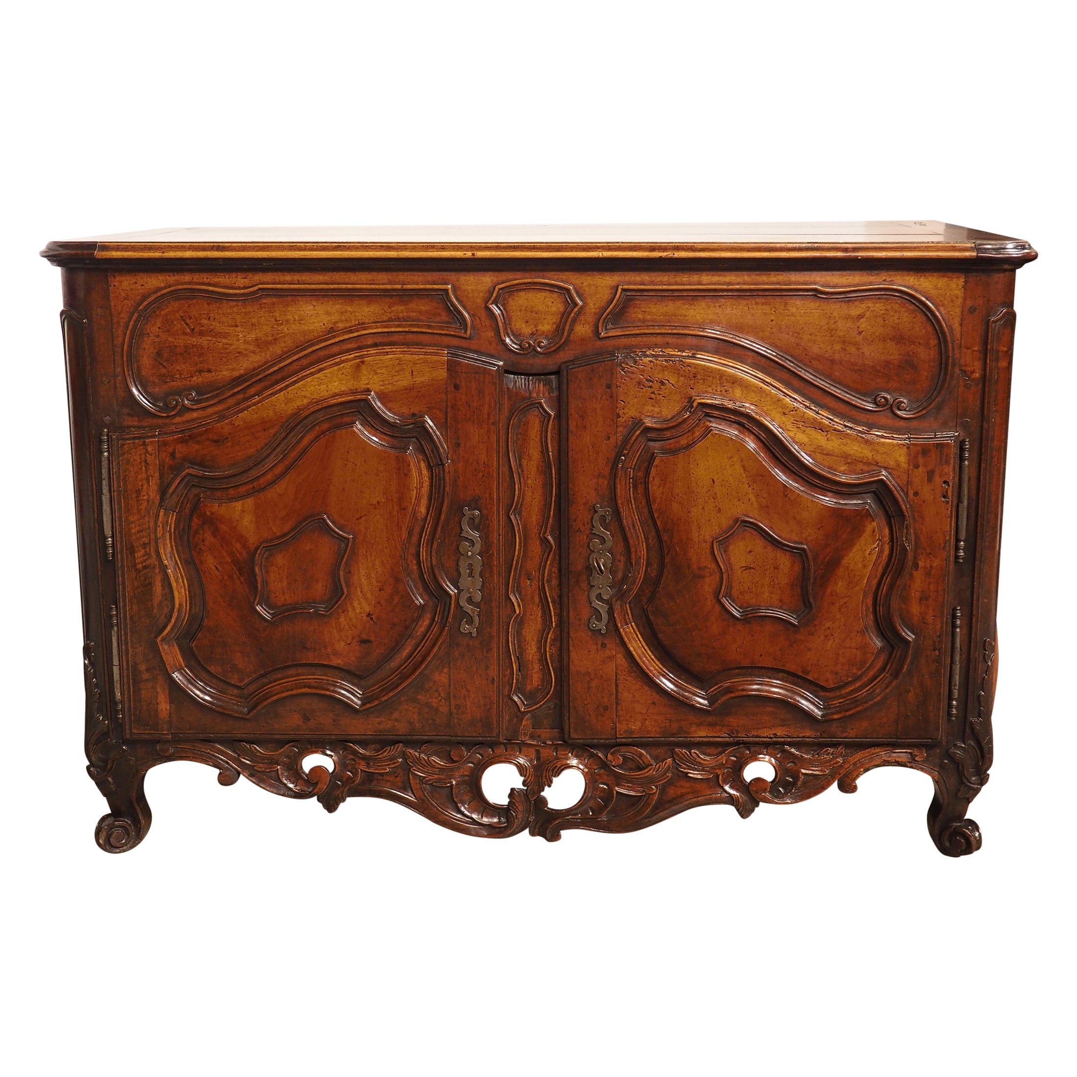 Antique Nimoise Buffet in Carved Walnut, Provence France, Circa 1750 For Sale