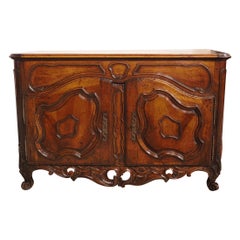 Vintage Nimoise Buffet in Carved Walnut, Provence France, Circa 1750