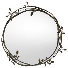 Lennox Vine and Leaf Wall Mirror in Gold Rubbed Black