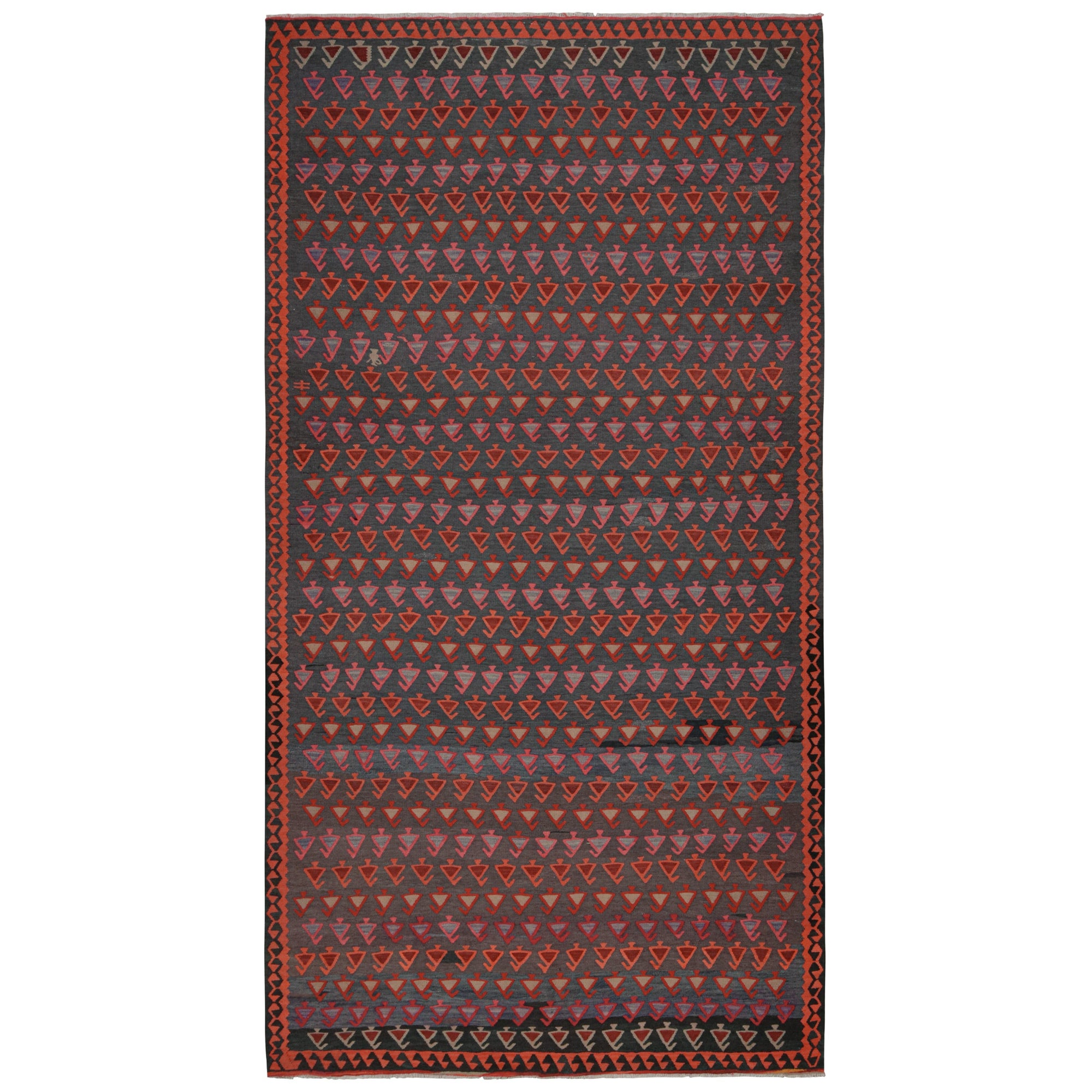 Kilim tribal afghan vintage à motifs géométriques polychromes par Rug & Kilim
