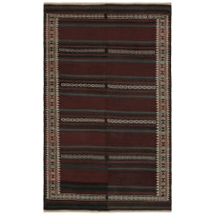 Vintage Afghan Tribal Kilim with Brown, Green & Black Stripes by Rug & Kilim