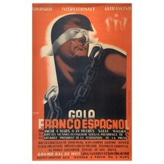 Original Vintage Political Poster, 'GALA FRANCO ESPAGNOL'