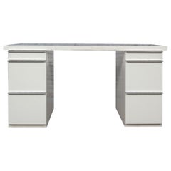 Vintage Interlübke White Laminate Desk, 1980s, Germany.