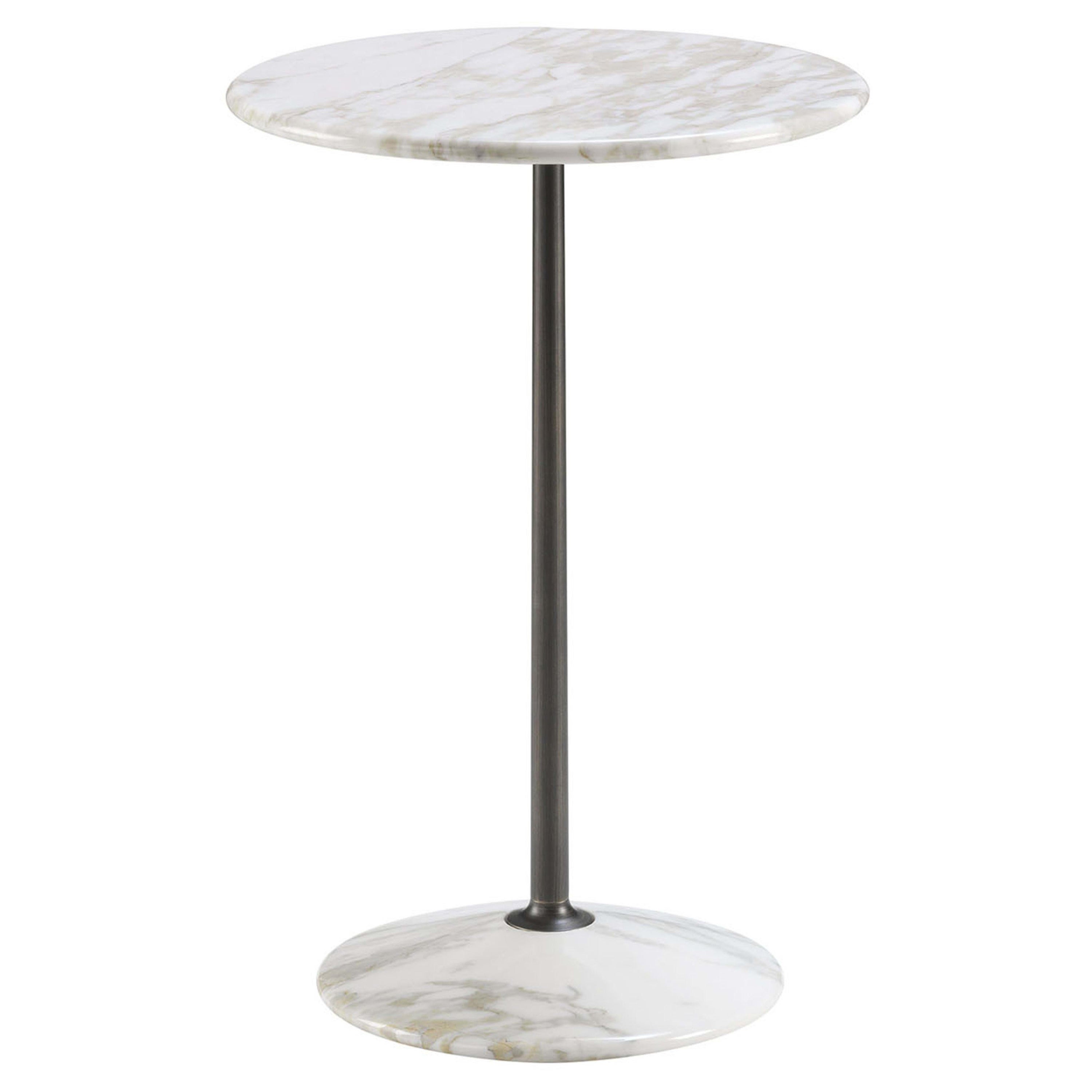Arnold Tall Square White Marble Table