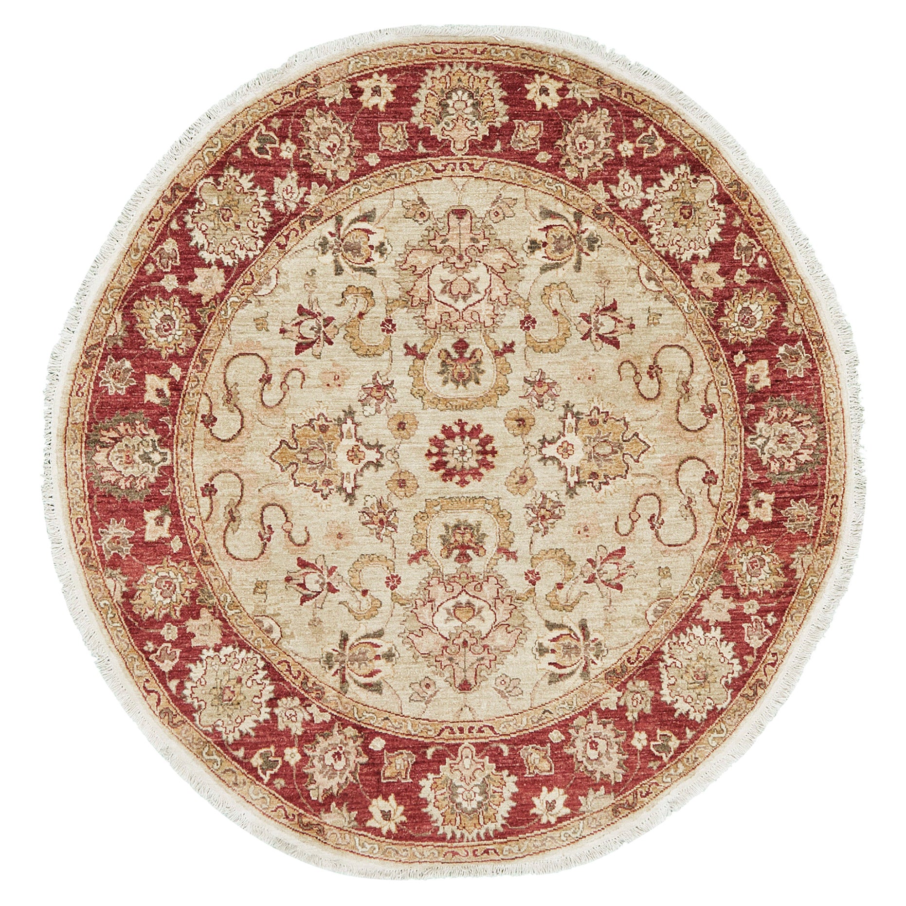 Mehraban Natural Dye Sultanabad Revival Round Rug For Sale