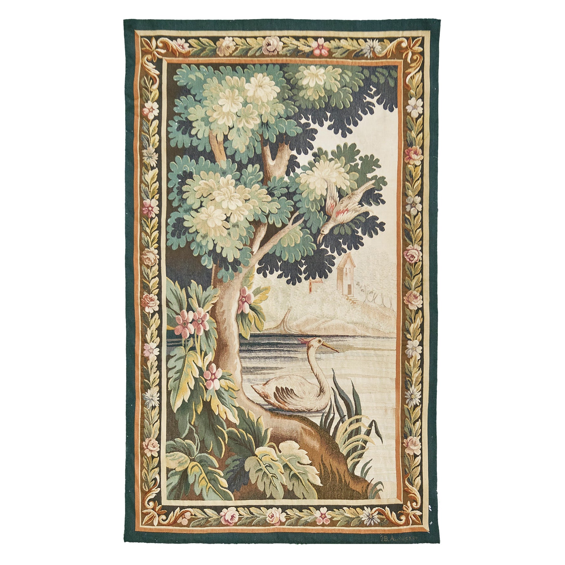 1900's Antique Vertical French Tapestry