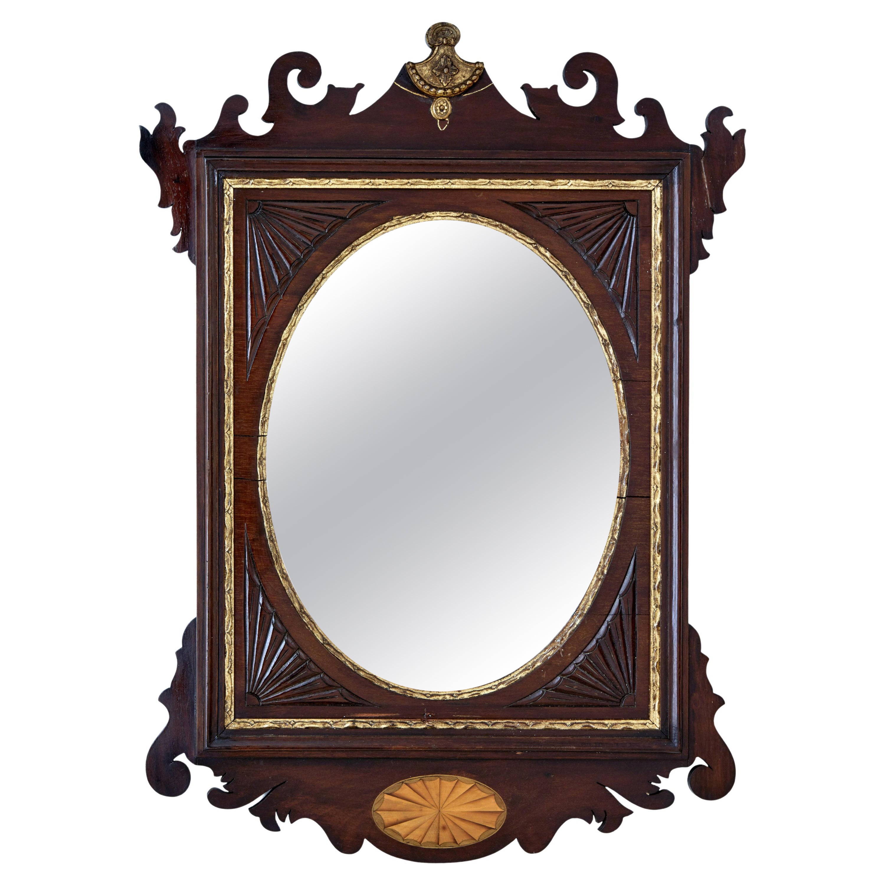 Late 19th century American Sheraton revival walnut mirror For Sale
