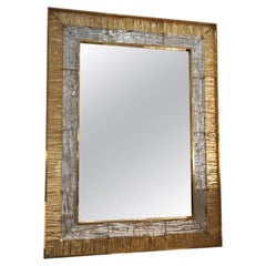Large Crystal Murano Glass and Brass Mirror