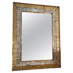 Retro  Large Crystal Murano Glass and Brass Mirror