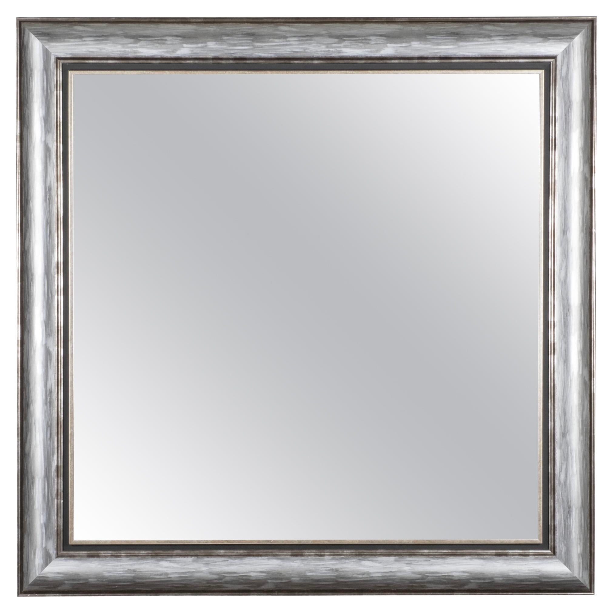 Modern Roma Wall Mirror Aged Silver Leaf Handmade in Portugal by Greenapple For Sale