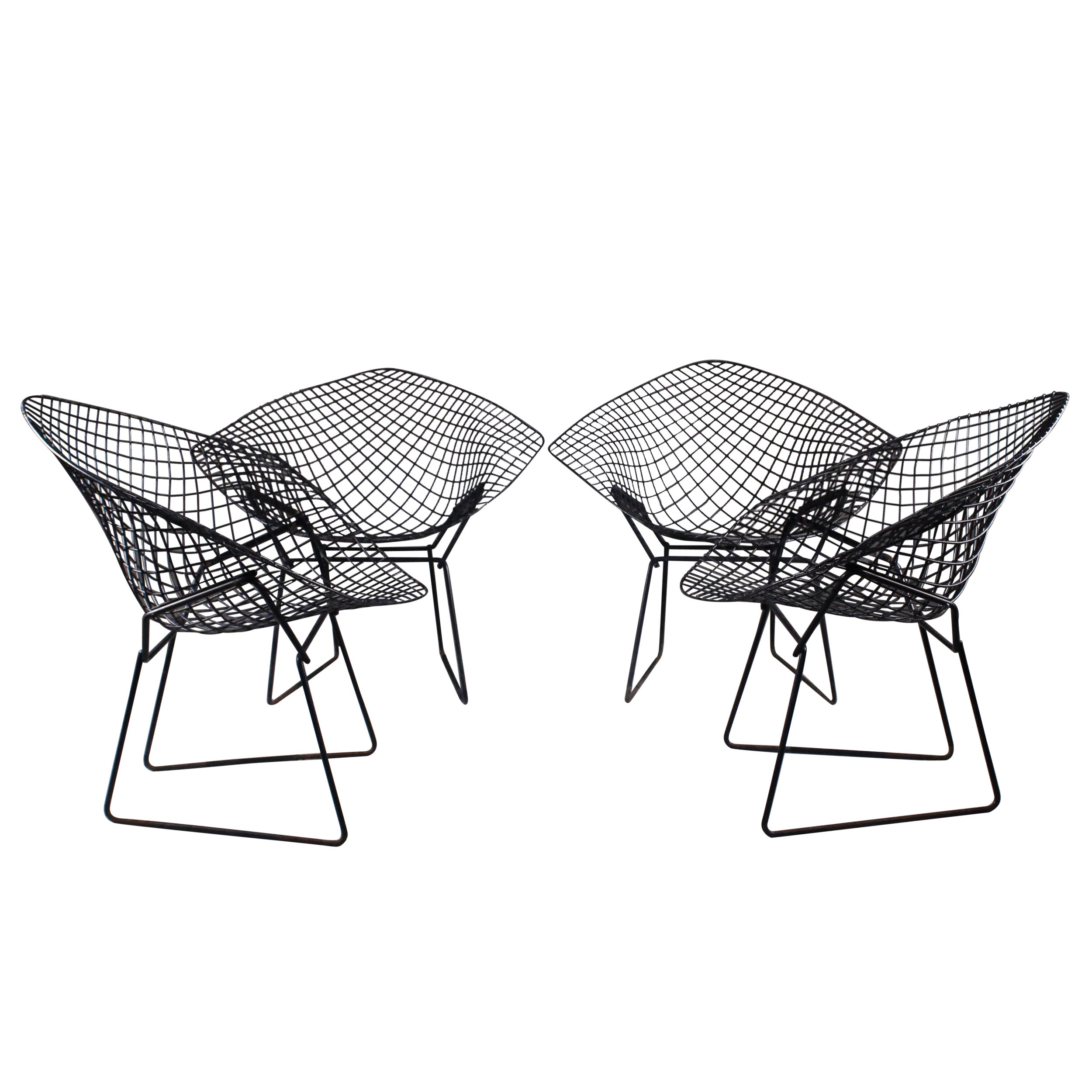 Set of 4 Diamond chairs, Harry Bertoia, Knoll International For Sale