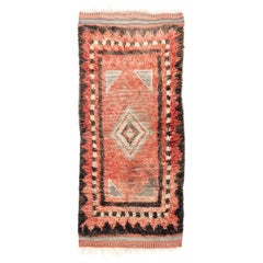 3.5x7.7 Ft Antique Turkish "Tulu" Rug in Soft Red and Brown, 100% Wool, Ca 1930