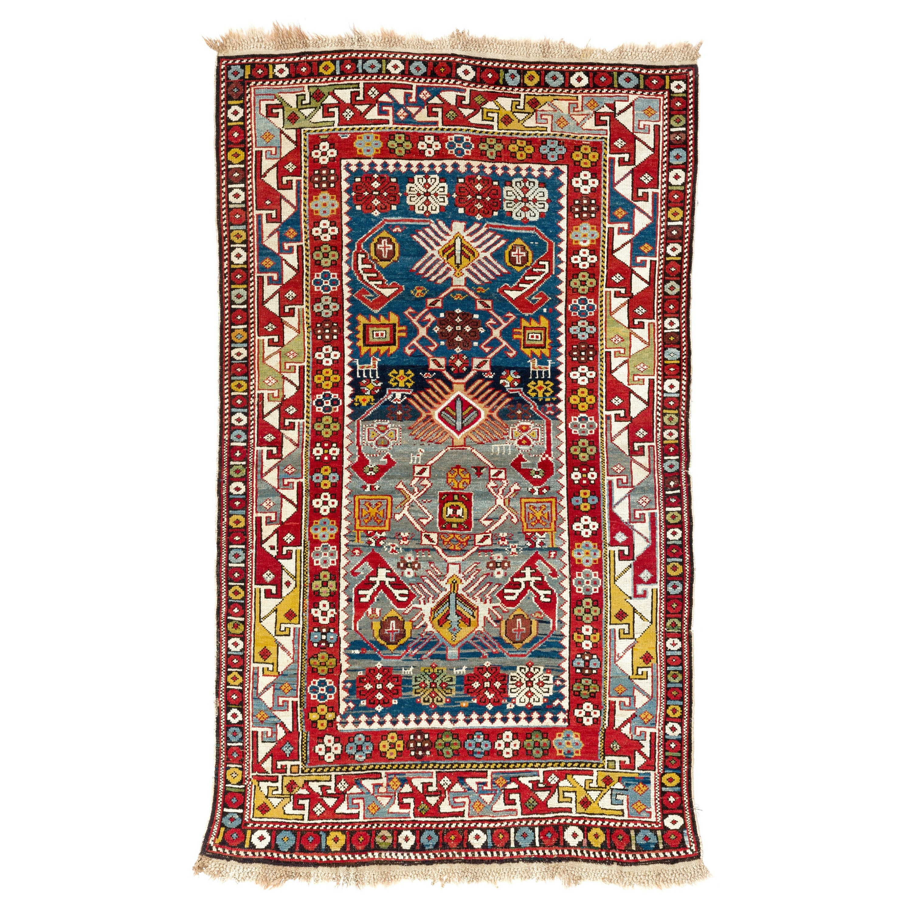 3.2x5.5 Ft Antique Caucasian Shirvan Bidjov Rug, Ca 1880 For Sale