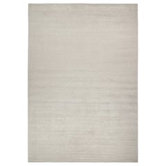 Rug & Kilim’s Plain Modern Rug in Solid Silver and Off-White Tone-on-Tone