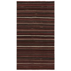 Vintage Afghan Tribal Kilim with Red, Black & White Stripes by Rug & Kilim