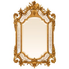 A French 19th Century Louis XVI St. Giltwood Double Frame Mirror