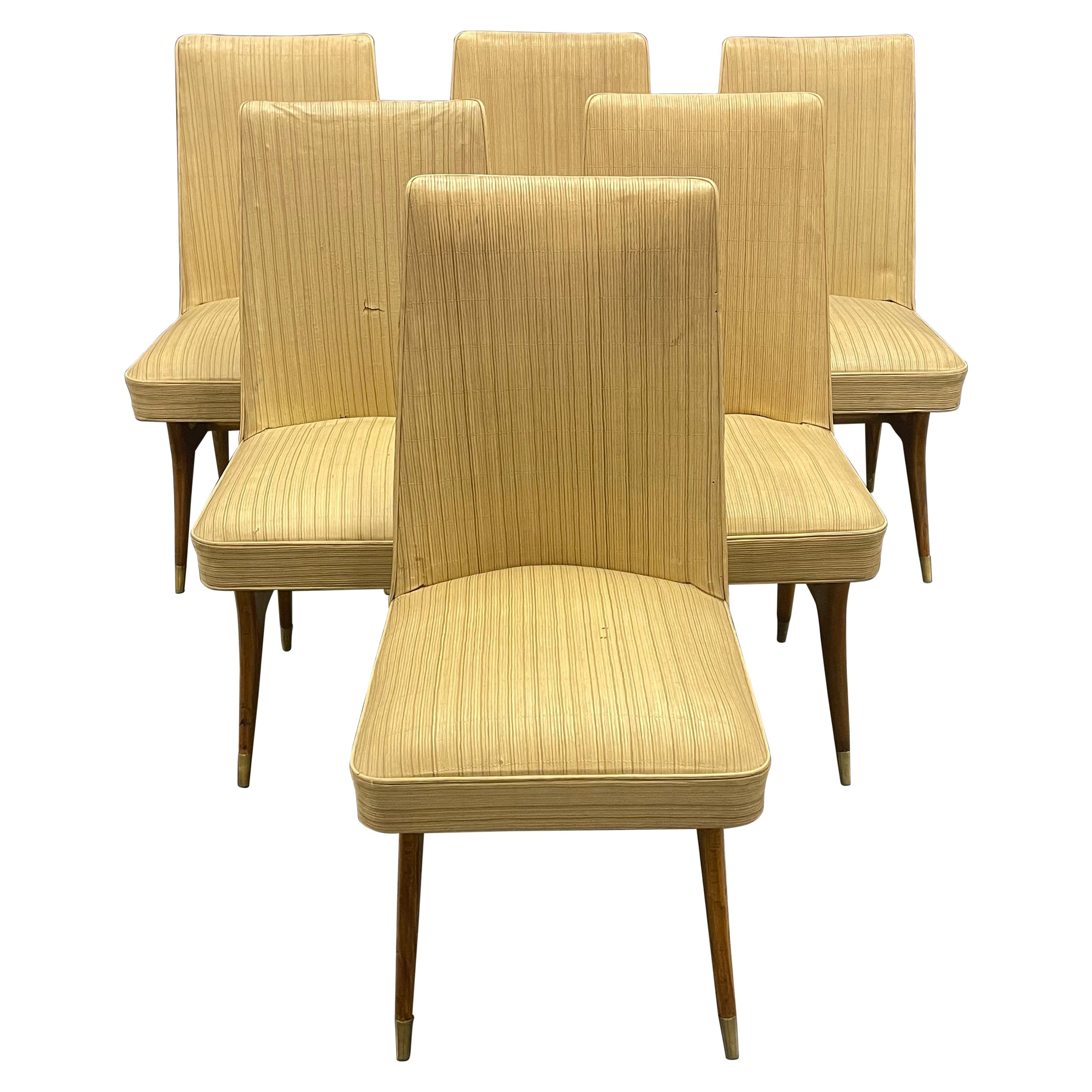 rare set of 6 chairs by  melchiorre bega For Sale