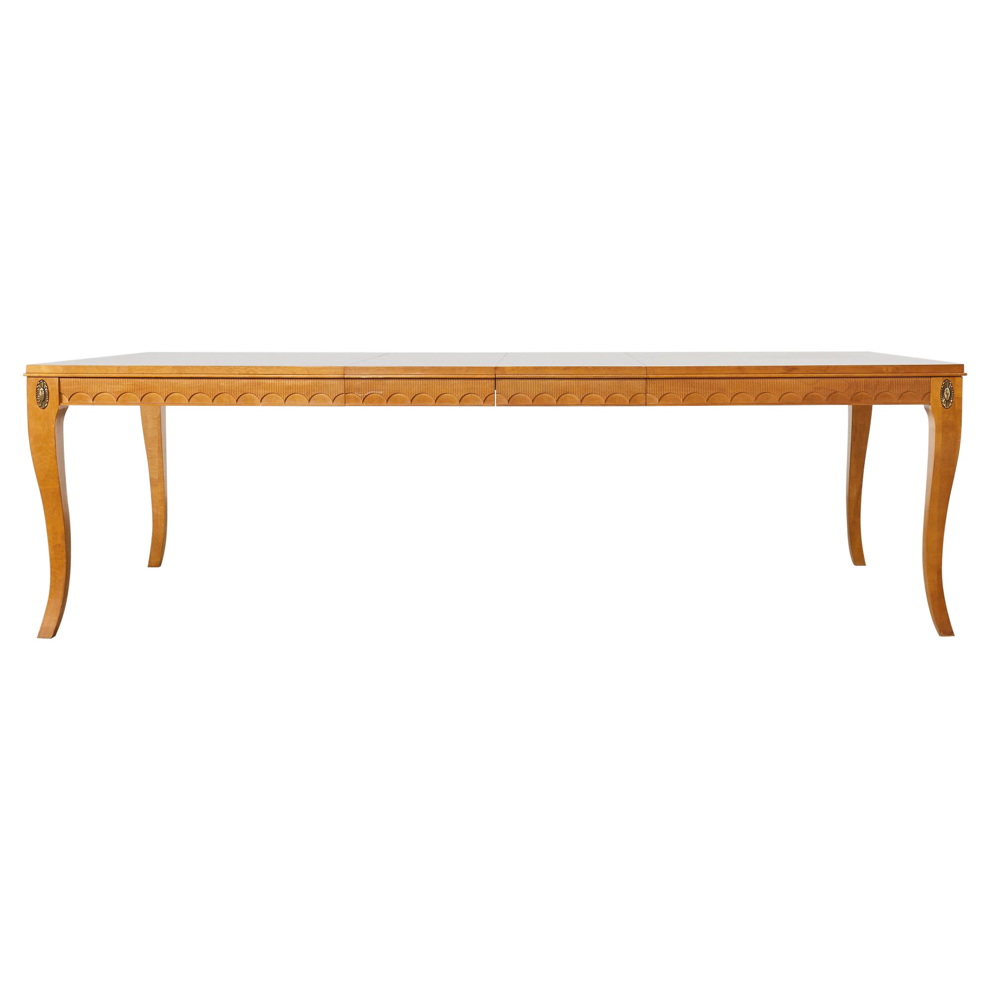 Midcentury Neoclassical Style Extension Dining Table 