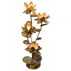 Grande lampe de table à fleurs Maison Jansen